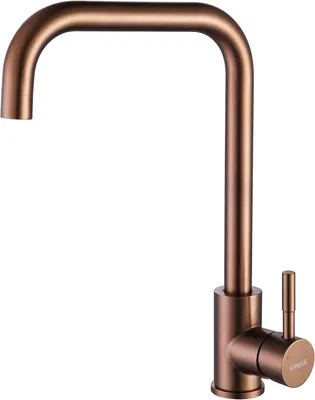 Produktbild von Küchenarmatur aus Edelstahl mit Einhebelmischer | 360° schwenkbare Spültischarmatur | Roségold