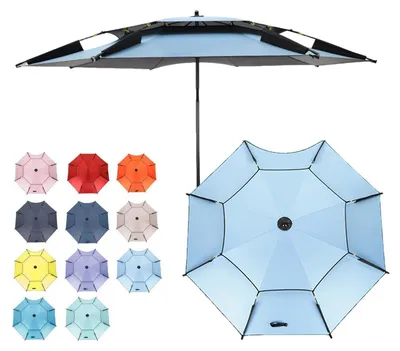 Image de Parasol de plage Angel Windfest, protection UV 50+, bleu clair, 200 cm