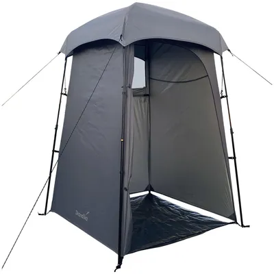 Produktbild von Skandika Duschzelt Quick Start | Pop-up Umkleidezelt mit 210 cm Stehhöhe, silberbeschichtet, blickdicht, separater Boden, abdeckbares Fenster
