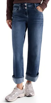 Produktbild von Cecil High Waist Wide Leg Jeans im Slim Fit mid Blue wash 30