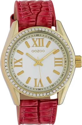 Produktbild von Oozoo Leder Damen Uhr Analog Quarzuhr Armband pink Timepieces D2UOC10227