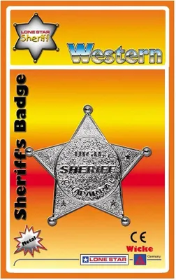 Produktbild von Silberner Sheriff-Stern aus Metall für Kinder & Erwachsene