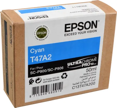 Produktbild von Epson T47A2, Standardertrag, Cyan, Tinte auf Pigmentbasis, 50 ml, 1 Stück(e), Einzelpackung
