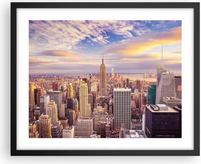 Produktbild von Gerahmtes Poster - Schwarzer Rahmen - New York Stadt - 50x40 cm - Wand Bild - Wanddeko - Wandbilder - Kunstposter - Wandposter - Bilderrahmen - Bilder - Kunstdruck - Wandbild - P2BAA50x40-3638