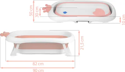Produktbild von Ricokids Babybadewanne mit Kissen RK-280 weiß und rosa