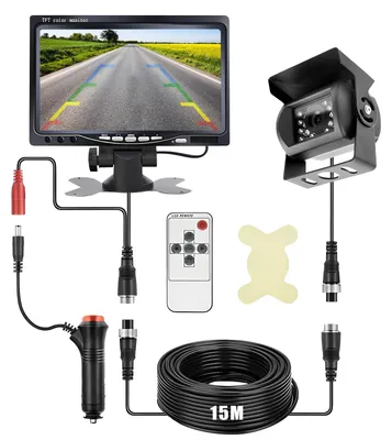 Productafbeelding van Achteruitrijcamera Met Monitor - 7 inch - Nachtzicht - 12 V tot 24 V - Waterdicht