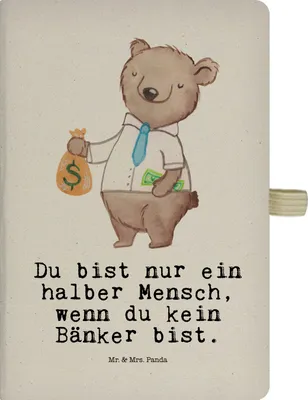 Produktbild von Mr. & Mrs. Panda notizbuch Bänker Herz - Transparent - Geschenk, Reisetagebuch, Spruch, Bankfachmann, Journal A5, Tagebuch, Adressbuch, Beruf, Ausbildung