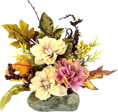 Produktbild von Famanu Kunstblumen Arrangement Dahlien - Herbstdekoration