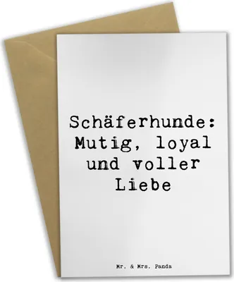 Produktbild von Mr. & Mrs. Panda jubiläumskarte Spruch Schäferhunde Freundschaft - Weiß - Geschenk, Glückwunschkarte, Grußkarten, Familienhund, Hunderasse, loyal, Hunde, Hundeliebhaber