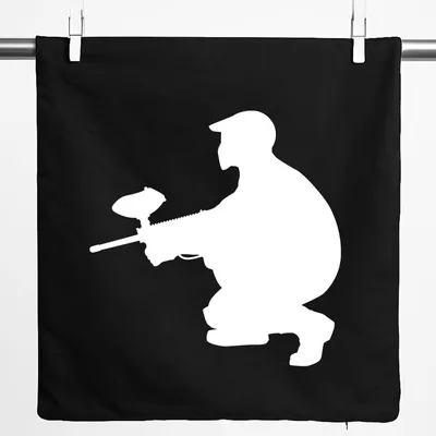 Produktbild von Huuraa Kissenbezug Paintball Silhouette 40x40cm Black Baumwolle Dekokissenbezug Geschenkidee