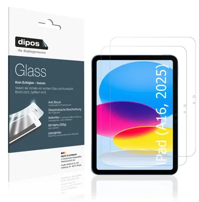 Produktbild von 2x Schutzfolie für Apple iPad 11 Zoll A16 11. Gen 2025 - Anti-Shock 9H Folie dipos Glass Kunststoffglas