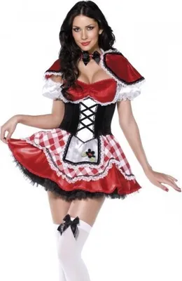 Produktbild von Rotkäppchen Kostüm Red Riding rot schwarz für Damen Minirock y Kleid Damenkostüm Gr. 36/38 (S), 40/42 (M), 44/46 (L), Größe:M