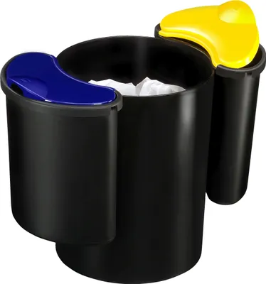 Produktbild von CEP Papierkorb CONFORT mit Nasseinsätzen schwarz/gelb/blau