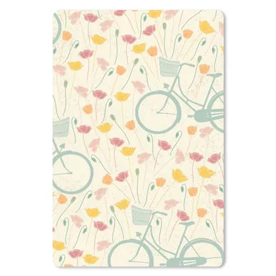 Produktbild von MuchoWow® Mauspad Mousepad Fahrrad - Mohn - Muster 40x60 cm - Mousepads - Maus Mat - Pad - Mausunterlage - Schreibtisch Accesoire