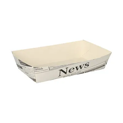 Produktbild von Pommes-Frites-Trays 3,8 cm x 8,5 cm x 15,5 cm weiss "Newsprint"