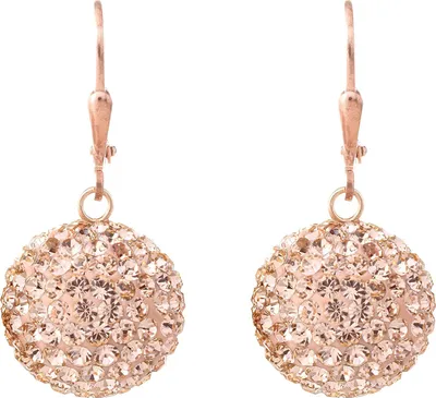 Produktbild von Karisma Damen Ohrhänger Ohrringe - Silber 925 Rosé Gold beschichtet Mit Kristall Elements 15mm - 1549E.RG.15