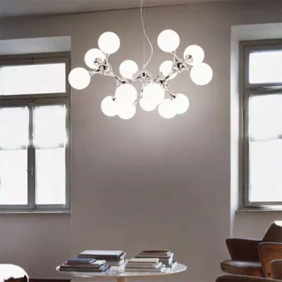 Produktbild von Ideal Lux Nodi Pendelleuchte mit 15 Kugelgläser Ø 100cm Designlampe Chrom