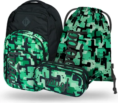 Produktbild von BAAGL Coolmate Green Rucksack-Set 3tlg: Rucksack, Federmäppchen, Turnbeutel