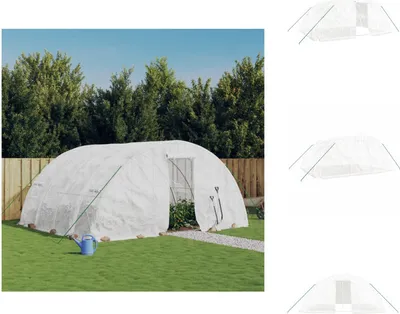 Immagine prodotto di vidaXL Serra con telaio in acciaio bianco 20 m² 5x4x2,3 m - Serre