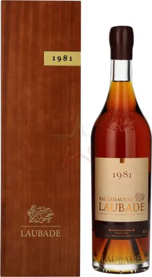 Produktbild von Laubade Bas Armagnac AOC Distilled in 1981 in Holzkiste 40 %  0,70 lt.