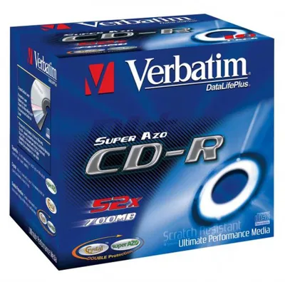 Produktbild von Verbatim CD-R AZO Crystal, 52x, CD-R, 120 mm, 700 MB, Jewelcase, 10 Stück(e)