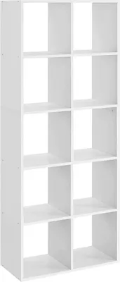 Produktbild von Famanu Bücherregal mit 10 Fächern - Elegante Aufbewahrung - Weiß