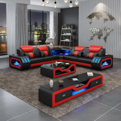 Produktbild von L Form Designer Wohnlandschaft Polster Ecksofa Eck Garnitur Sofa Couch Ecke led