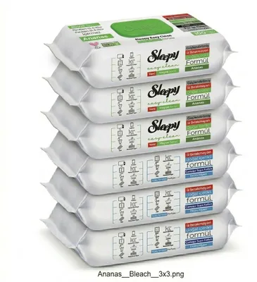 Produktbild von Sleepy Easy Clean Oberflächenreinigungstücher – 3x100 Anannas + 3x100 Blau | Universalputztücher