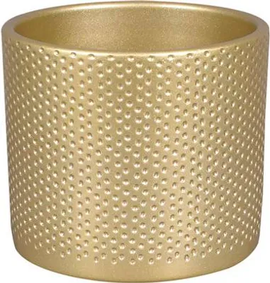 Obrázek produktu pro Obal na květináč keramický ZEUS DOTS CHRISTMAS Ø 13 cm lesklý zlatý