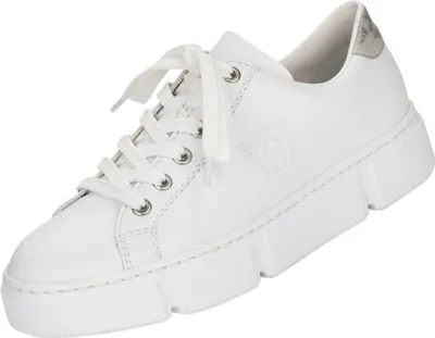 Produktbild von Rieker Damen Sneaker Schnürschuh Plateau N59W1, Größe:39 EU, Farbe:Weiß