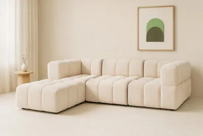 Zdjęcie produktu dla Narożnik Modułowy Do Salonu Pikowana Rogówka Clixi 282 Cm Sprężyny Lewy