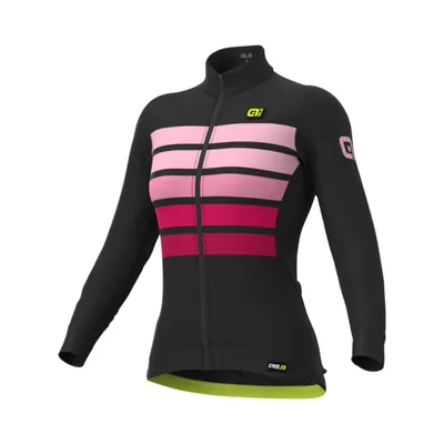 Immagine prodotto di Maglia da ciclismo a maniche lunghe ALÉ per l'inverno - PR-R SOMBRA WOOL THERMO - Nero/Rosa L