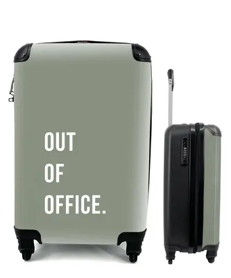 Produktbild von MuchoWow® Koffer Handgepäck Trolley Rollkoffer Kleine Reisekoffer mit 4 Rollen - Zitate - Außer Haus - Grün - Cabin Size < 55x40x23 cm & 55x40x20 cm - Fotokoffer - Kabinenkoffer - Boardgepäck - Reise-Box - Reisekoffer - Reisegepäck - Koffer mit Bild - Trolley für Kinder