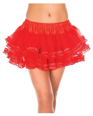 Produktbild von Roter Petticoat mit Spitzenbesatz aus Netz
