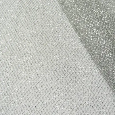 Produktbild von Tüllstoff Meterware Gitterstoff silberfarbig Glitzer 1,4m