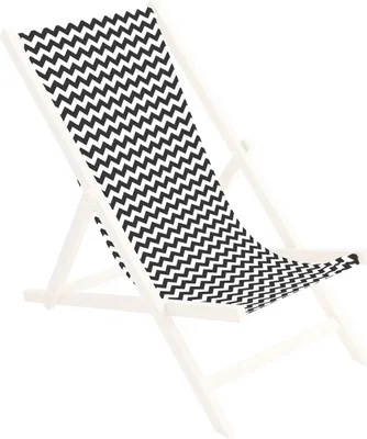 Produktbild von Ersatz-Stoffbezug Wechselbarer Liegestuhl Stoffbezug 100% Polyester für Holz-Liegestuhl Klappliegestuhl Motiv Zig-Zag [119]