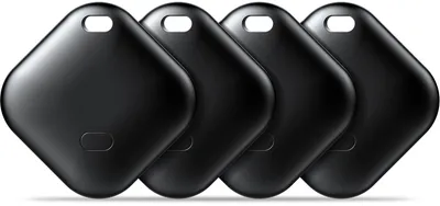 Produktbild von Bluetooth Smart Tags 4er-Pack Schwarz Tracker Bluetooth-Tracker kompatibel mit der Google Find My Device App (nur Android)
