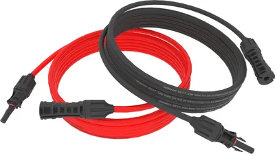 Produktbild von Solarkabel 0,5M 4mm² Verlängerungskabel Solarstecker reines Kupfer für Solaranlagen inkl. PV Stecker Rot+Schwarz Set