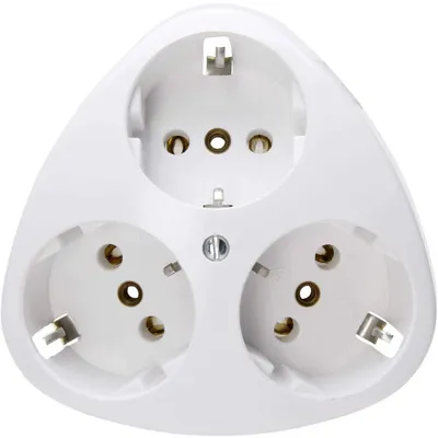 Imagen del producto de Caja de enchufe de superficie - 3 tomas - Sin cable de alimentación - Blanco ártico