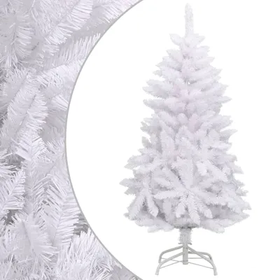 Immagine prodotto di Maison Exclusive - Albero di Natale artificiale pieghevole con supporto, colore bianco, altezza 150 cm