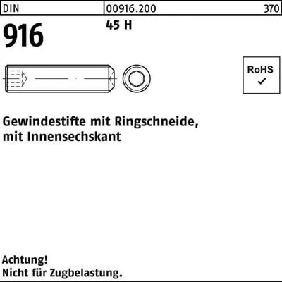 Produktbild von Reyher  Gewindestifte DIN 916 45 H M 5 x 35 009162000050035 (200 Stück)