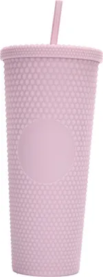 Produktbild von 710 ml/24 Unzen Wasserbecher mit grossem Fassungsvermoegen, voll besetzter, matter Becher, wiederverwendbarer Plastikbecher mit weit oeffnendem, auslaufsicherem Strohhalm