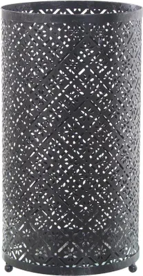 Produktbild von Famanu Parasolfuß aus offenporigem Metall silber - 24 x 45 cm