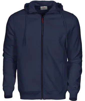 Imagen del producto de Impresora - Sudadera con capucha y cremallera completa para hombre, estilo holgado, mezcla de algodón ET333 (5XL) (Azul marino)