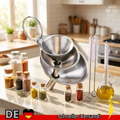 Produktbild von Edelstahl Trichter Set 5-teilig Küchen Trichter