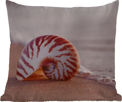 Produktbild von MuchoWow® Outdoor Kissen - Muschel - Strand - Meer - Sand - 40x40 cm - Wetterfest - Lounge Kissen - Kopfkissen - Interieur - Polster mit Bild