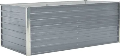 Image de vidaXL Lit surélevé 160 x 80 x 45 cm Acier galvanisé Gris