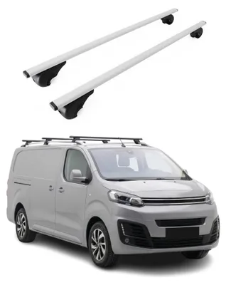 Image de Barres de toit Transversales pour Citroen Jumpy 2016-2026 Acier Gris 2Pcs, Image générée par une IA