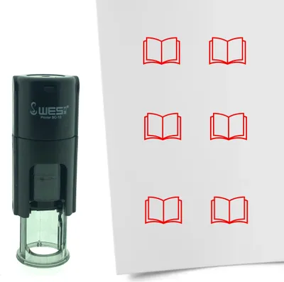 Produktbild von CombiCraft Selbstfärbender Stempel 'Buch' in der Farbe Rot, Ø10mm