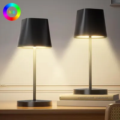 Produktbild von Kabellose LED-Tischlampen für den Schreibtisch, touch, Set mit 2 Stück, 24,5 cm